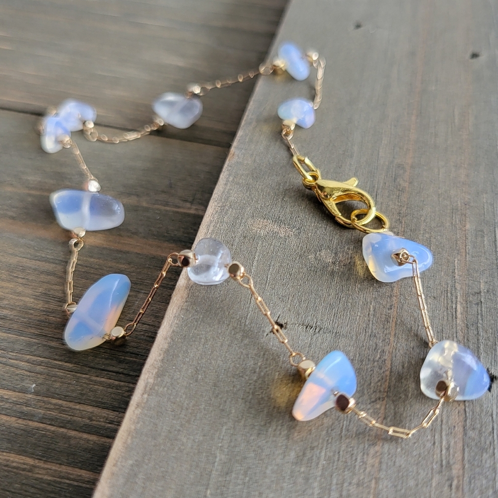 Opal Crystal Anklet- Colorful Anklets- Water Proof Anklets- Layering Ank…